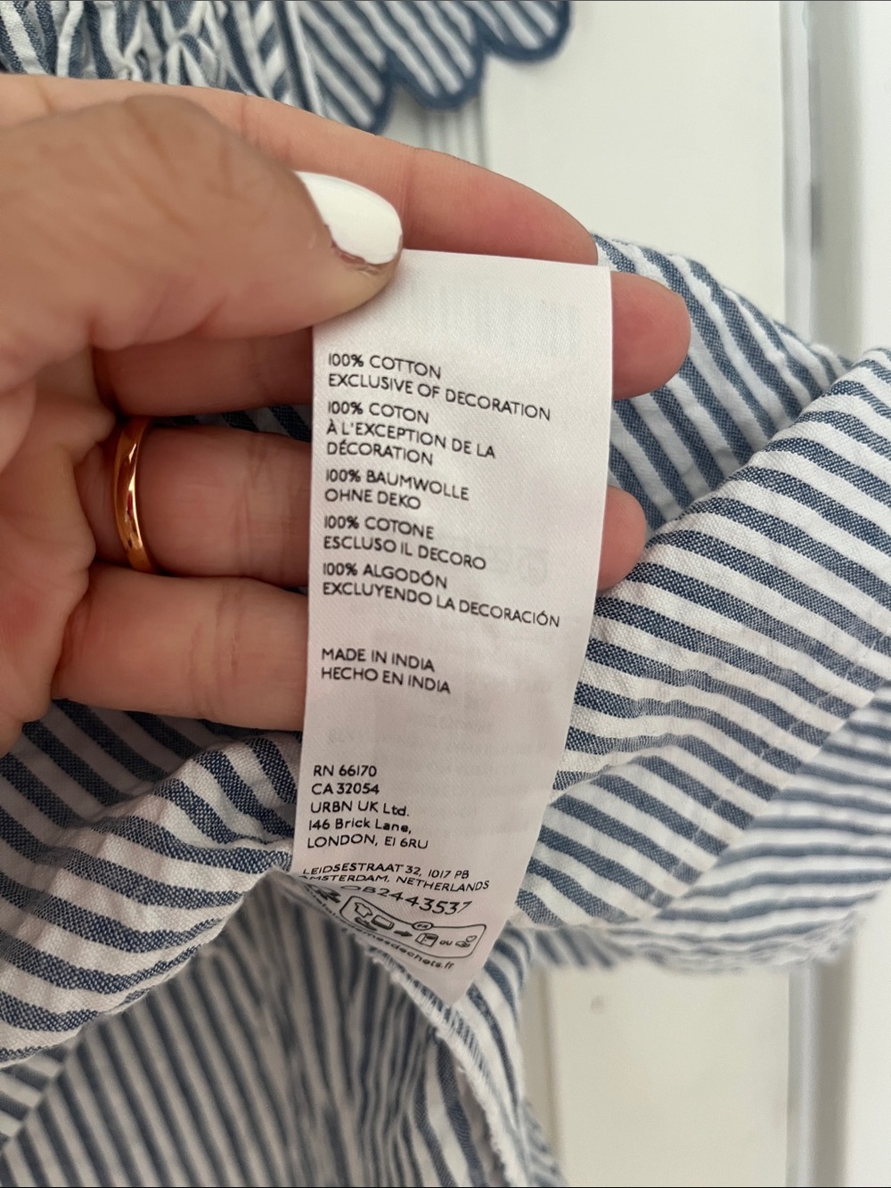 Anthropologie Maeve scalloped swing top blue stripe nwt small - Picture 9 of 10